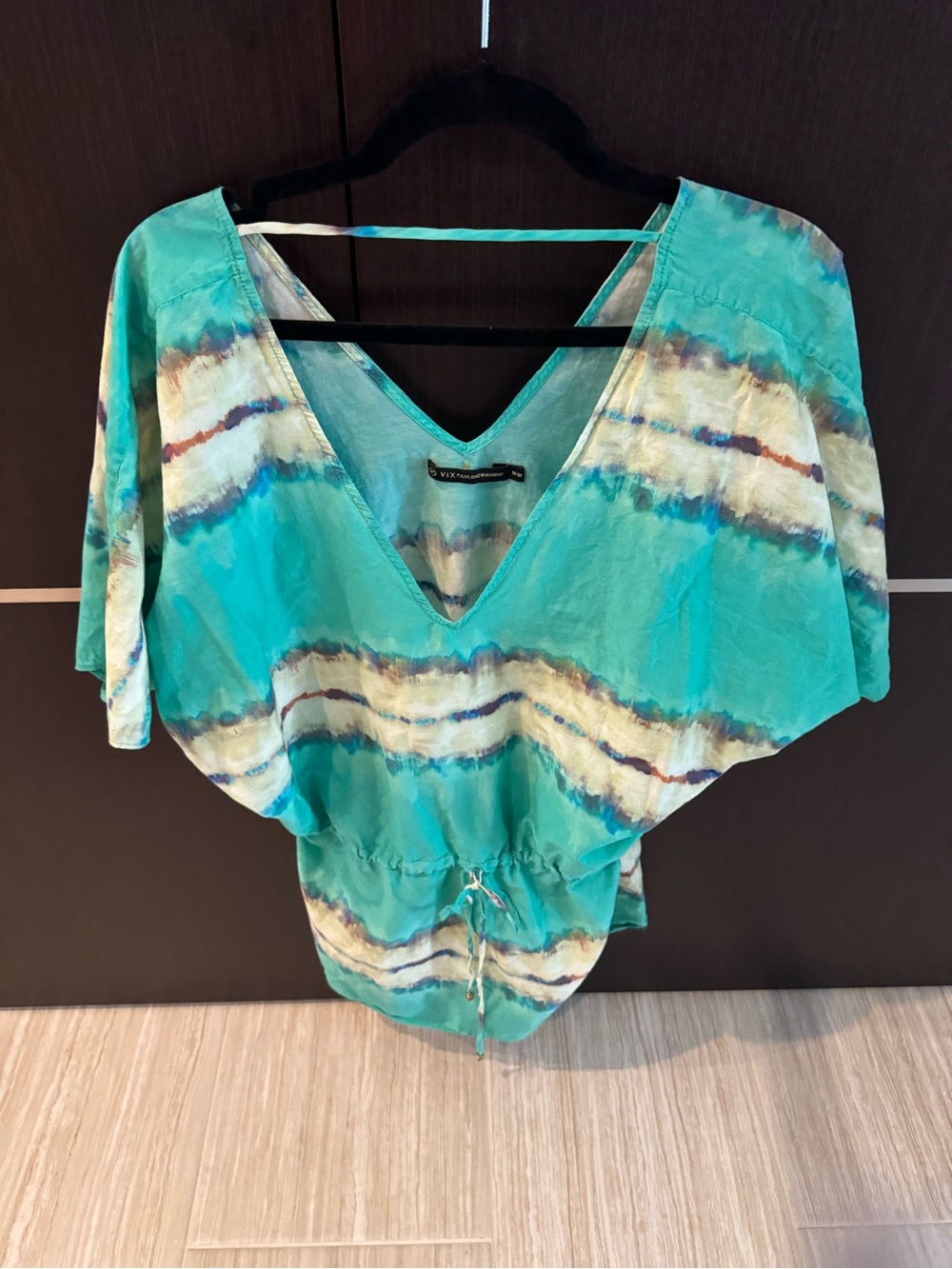 Vix Coverup Drawstring, Turquoise/Cream, M.  Color of the ocean, beautiful!